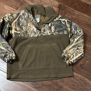 Drake Kids size 12 Mossy Oak Camouflage Pullover Jacket